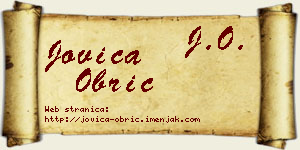 Jovica Obrić vizit kartica